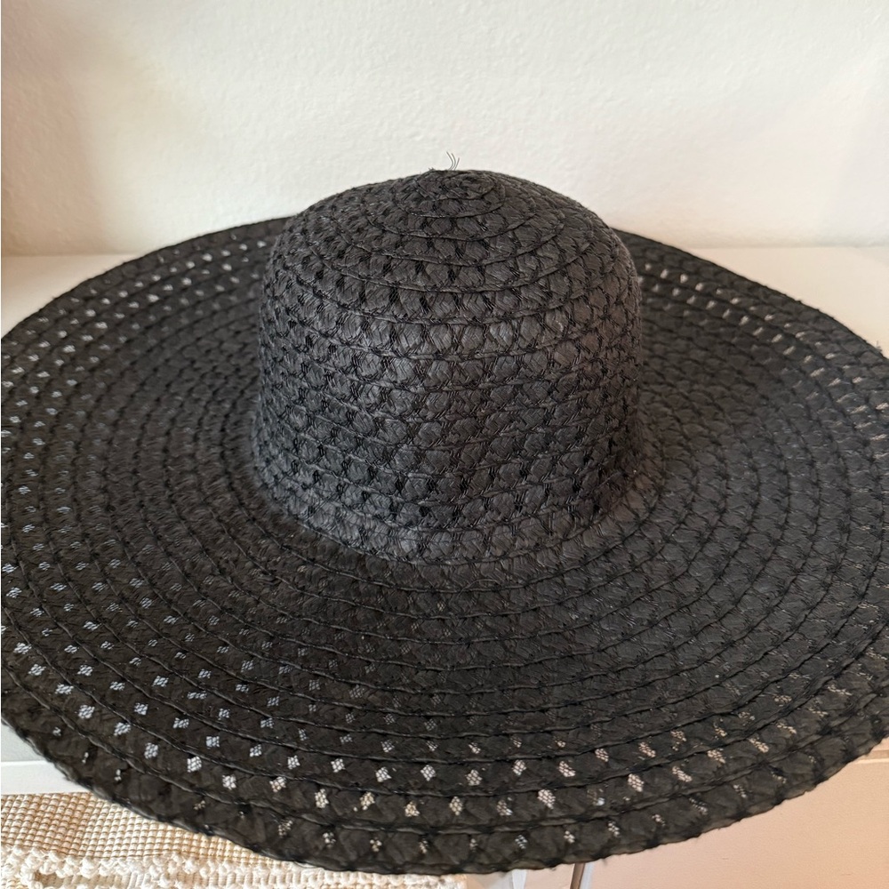 Elegant Black Woven Sun Hat